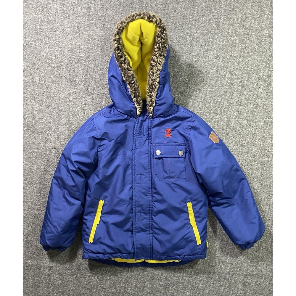 Izod Blue And Yellow Winter Coat With Hood Boys Size 5